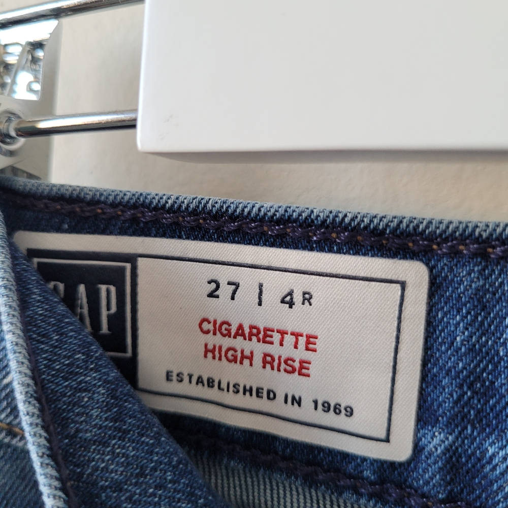 GAP Womens Cigarette High Rise Blue Jeans Size 4 - Picture 4 of 7